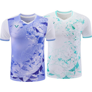 New Badminton Suit Men's and Women's Short-sleeved Couple's volleyball Suit Top Children's Student Tennis Training Suit Quick-drying 072