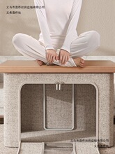 大号棉麻家用收納箱收纳盒大容量衣物折叠百纳箱收纳箱加厚特大号