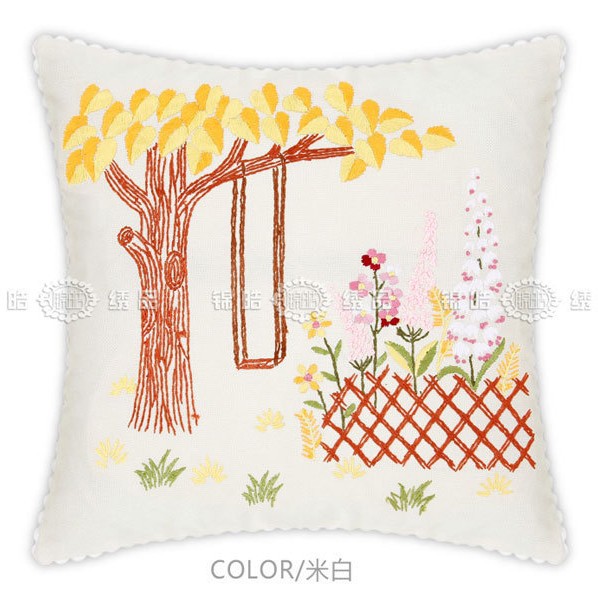 Jinhao bordado fábrica al por mayor hecho a mano bordado Cruz puntada DIY cinta bordado cojín almohada Guangzhou 04