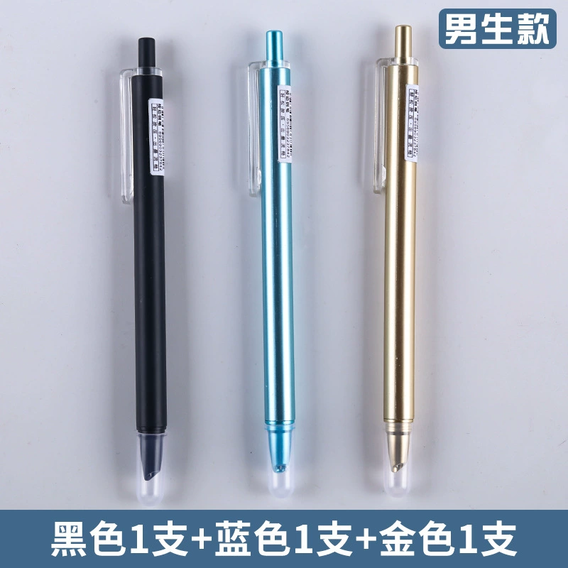 Blue black changeable pen, set, wholesale, 0.38mm