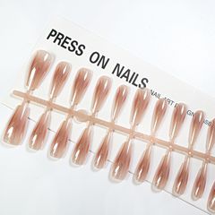 【皎瓏】電鍍法式穿戴甲純色鏡面顯白春夏款工廠成品預製甲甲片