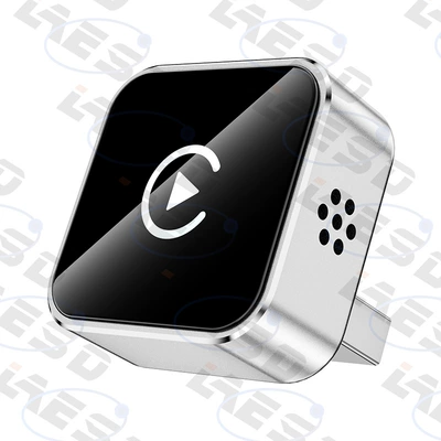 Cross-Border Carplay Wired-To-Wireless Simsiz CarPlay və Android Auto - q1ae-silver-white-label-metal-glass-android-auto-two-in-one-carplay-box-is-only-suitable-for-overseas-systems