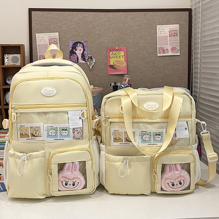 Backpack Girls Transparent Schoolbag Pain Bag Junior Senior high school College Students Large Capacity Computer Bag Design Sense Niche Backpack