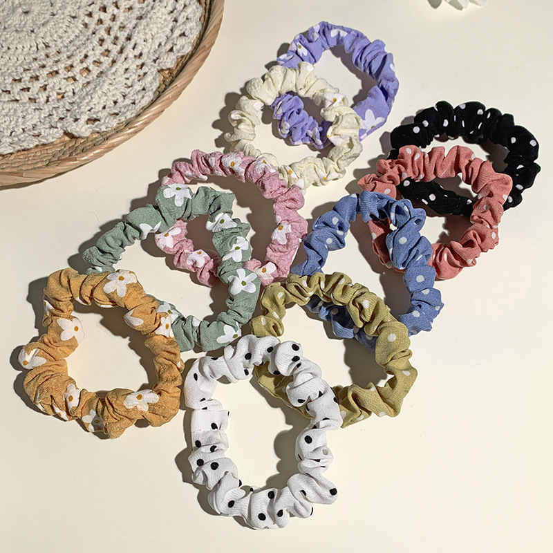 Retro Simple Hair Ring Flower Printing Fashion Hair Accessories display picture 3