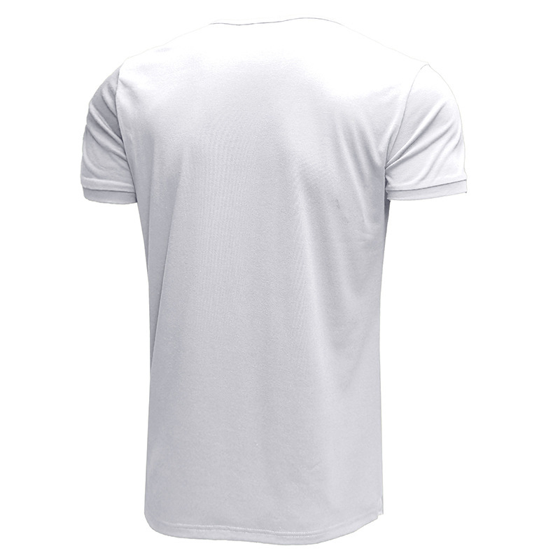 T-shirt uomo scollo a v maniche corte stile casual estivo_voghion.com