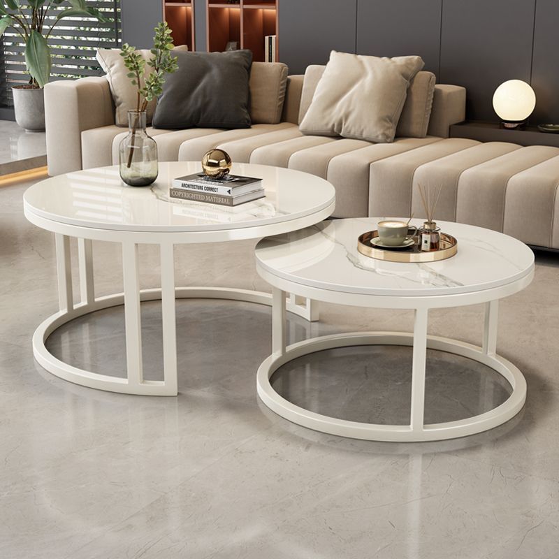 스노우 마운틴 화이트/크림 스타일 커피 테이블 [펌프 없음]