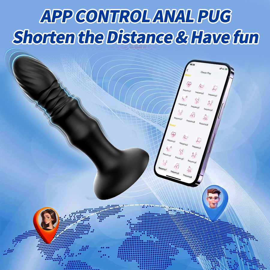 App-Controlled Retractable Silicone Prostate Massager with Vibrating Anal Beads — detail image 2