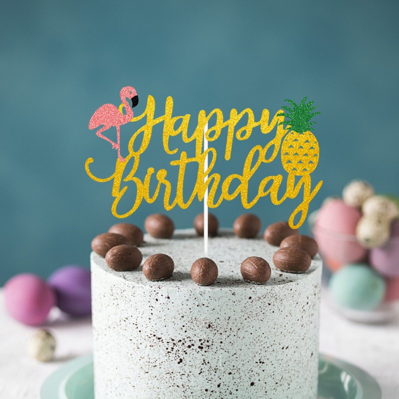 Suministro directo de fábrica de decoración de pastel de fiesta de cumpleaños hawaiano inserción de tarjeta de inserción de regalo de bebé complemento de cumpleaños gran inserción