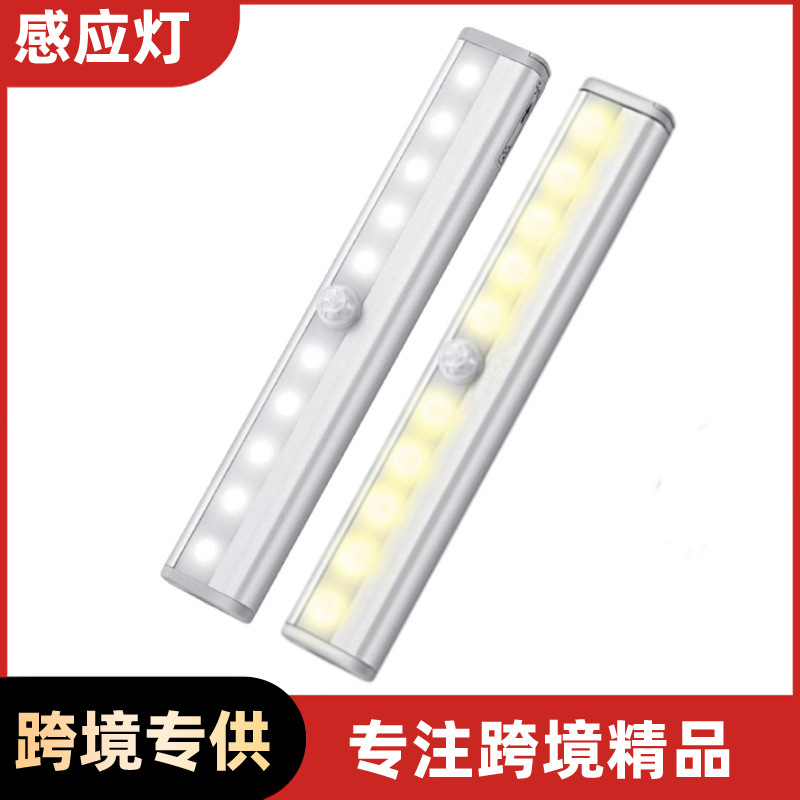 小夜灯led人体感应灯长条卧室入户USB充电磁吸酒柜衣柜壁橱楼道灯