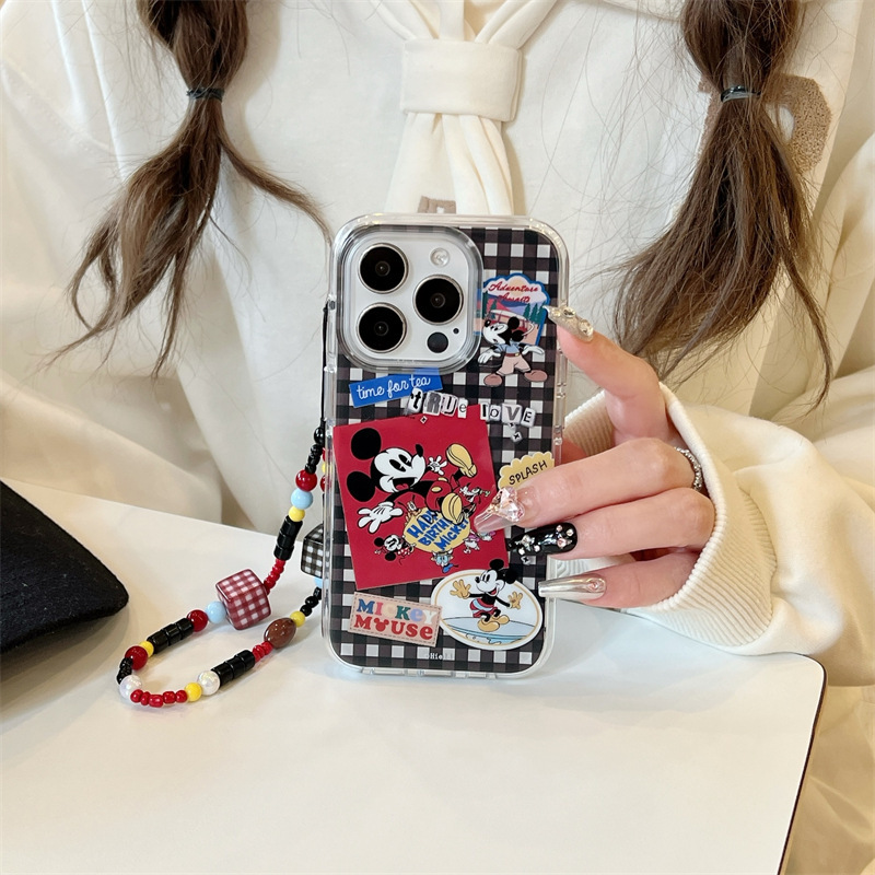 Patrón de estilo de película Mickey para iphone16ProMax cadena 15 funda para teléfono 13 Apple 14 diagonal 15PM