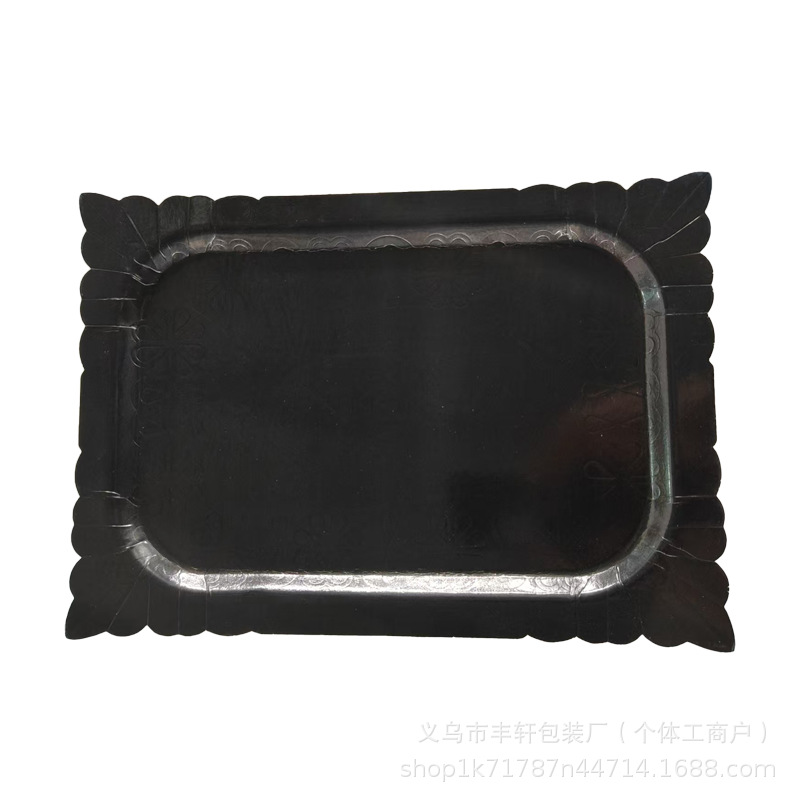 Fábrica al por mayor nueva bandeja de papel desechable engrosada de película de aluminio dorado bandeja de barbacoa cubiertos de fiesta de cumpleaños platos de papel