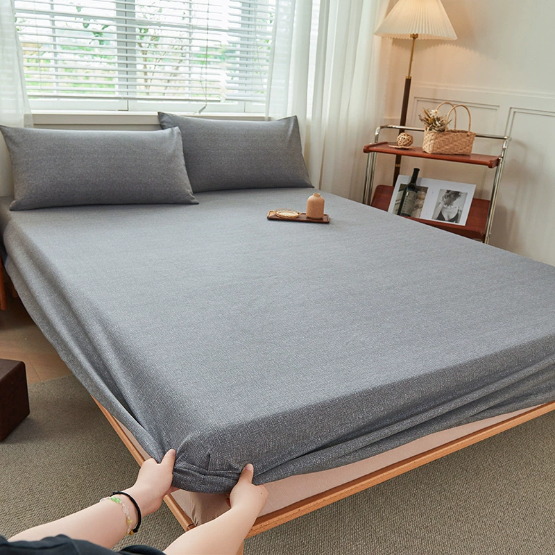 Thickened old coarse cloth sheets, simple striped home double machine washable student dormitory sheets, can be equipped with a three-piece set