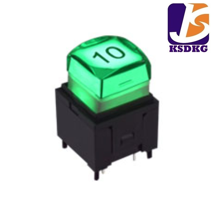绿色透明水晶按键 按钮开关  厂家直供 LED灯轻触按键开关