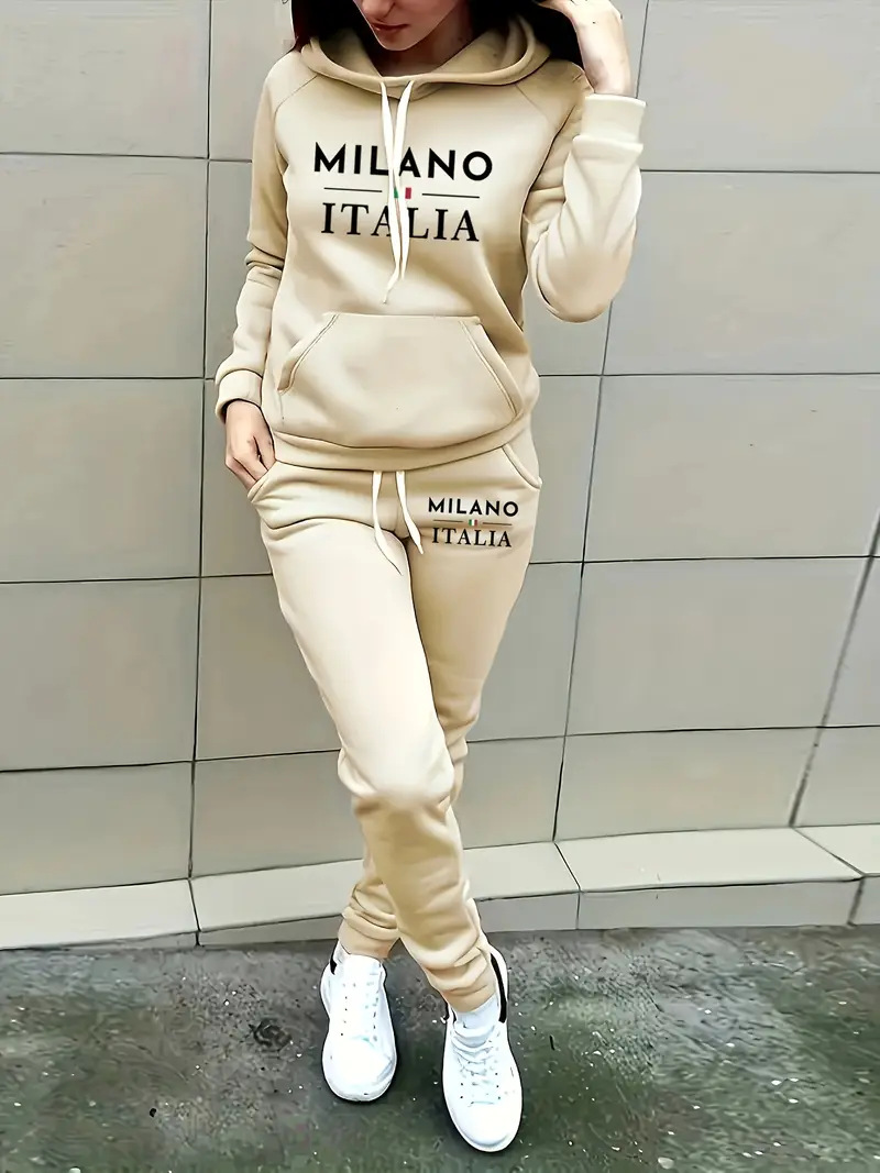 Conjunto de sudadera con capucha y pantalón - set loungewear_voghion.com