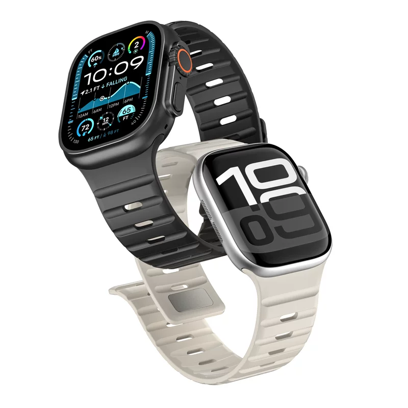Подходит для Apple Watch 78910 поколения SEUltra2/3 высококлассный прочный магнитный силиконовый ремешок для Apple Watch