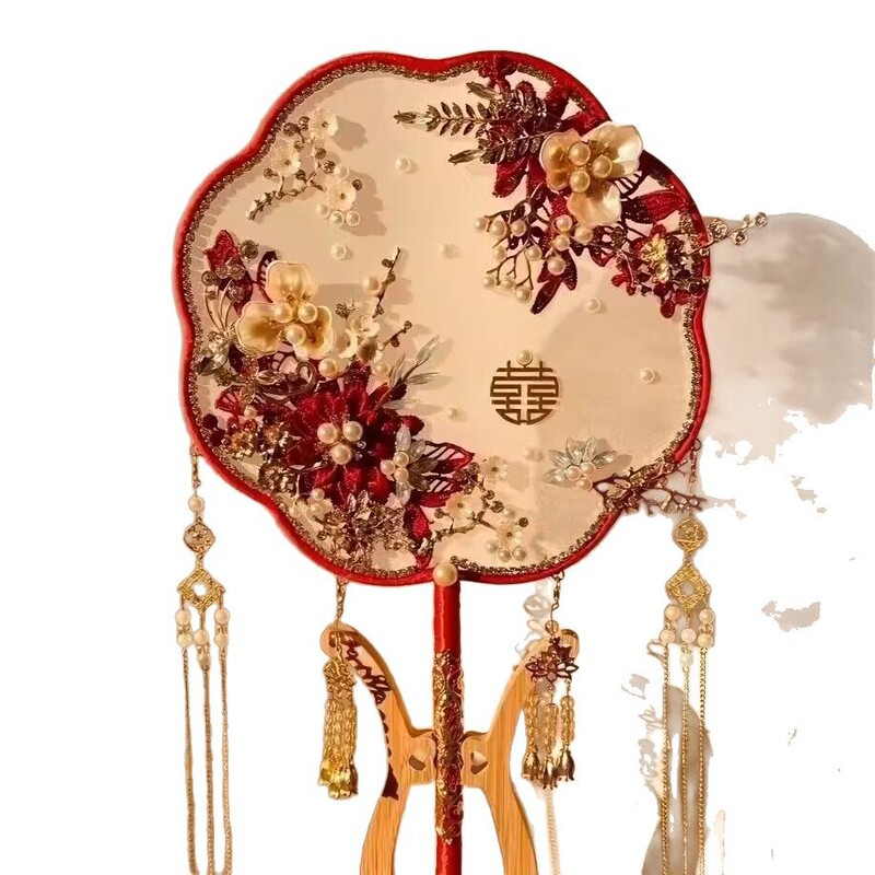 古風団子新婦結婚秀禾中国式結婚式中国秀禾服喜扇子|undefined