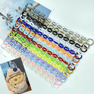 Ins Acrylic Water Cup Chain Colorful Bag Chain Longer Crossing Bag Beat Chain Decoration Detached All-match