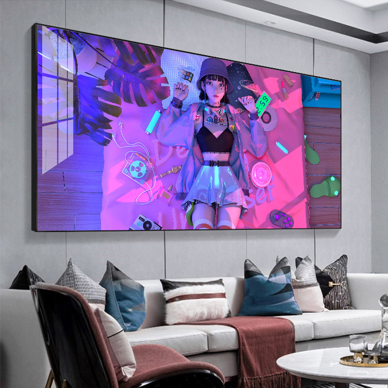 E-sports room decoration painting cyberpunk edge walker hanging painting hotel trend personality restaurant mural painting