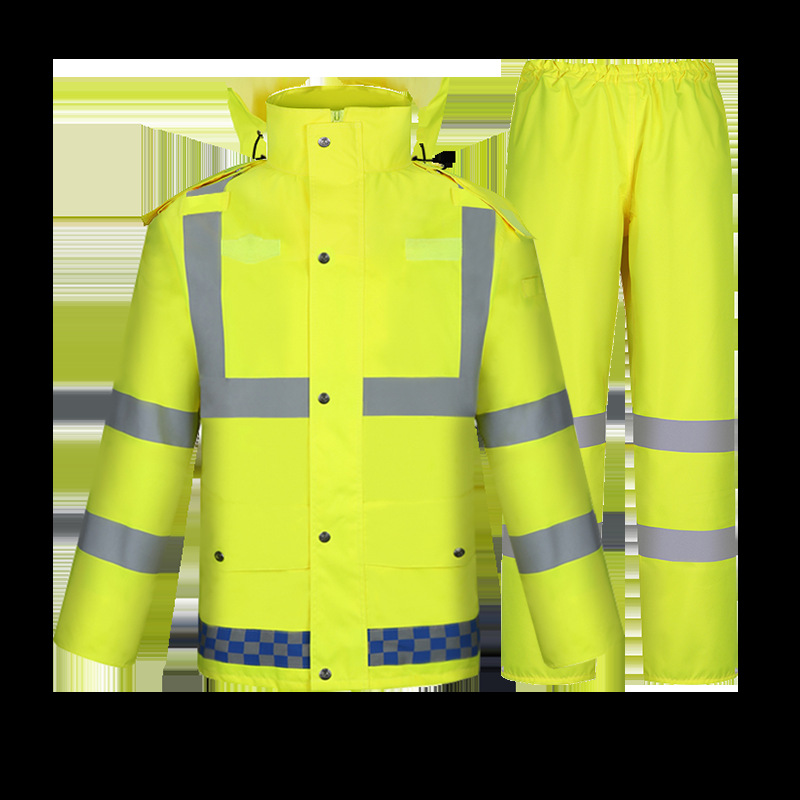 Fábrica directa saneamiento reflectante impermeable lluvia pantalones traje naranja jardín carretera construcción limpieza deber split impermeable