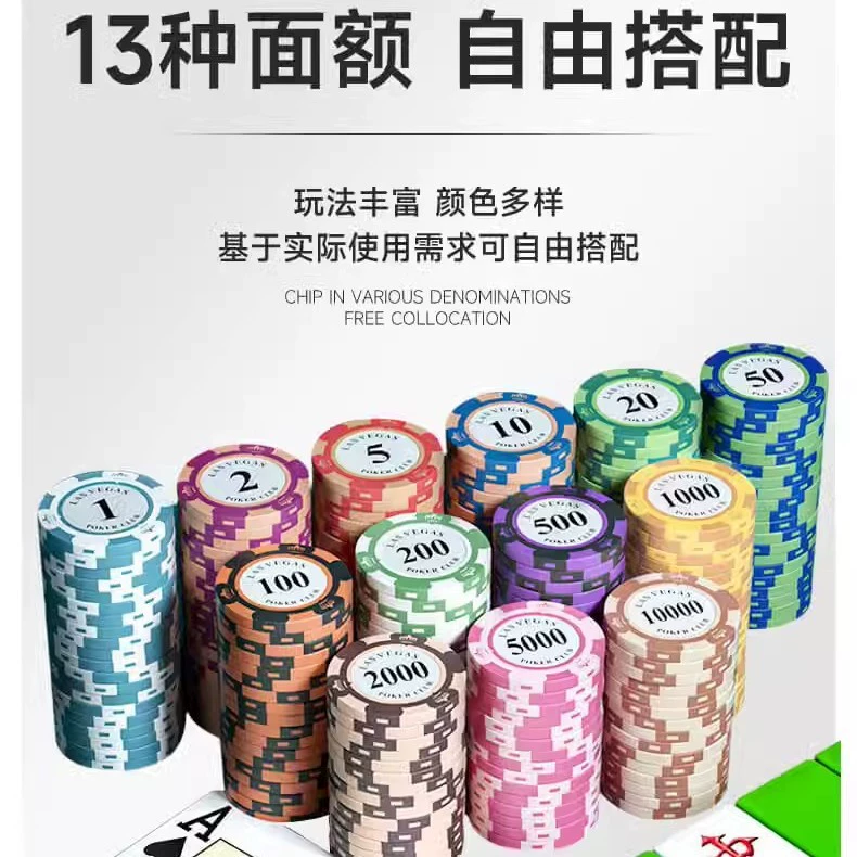 Набор чипов для покера Texas Hold'em полный комплект глина заплатка тип мацгон комната для карточной игры корона стиль чип монета
