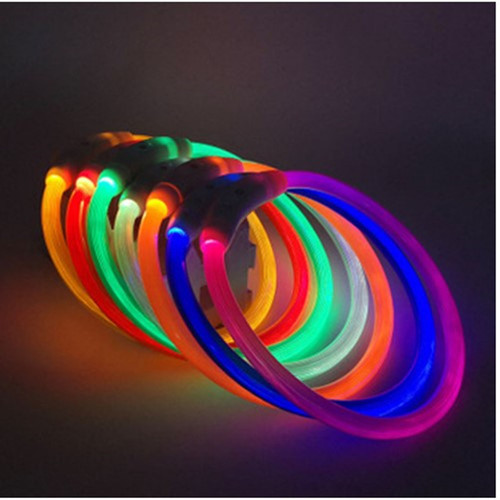 Pet Supplies LED Dog Light Collar USB Charging Neck Collar Teddy Night Light Neck Strap for Small, Medium, and Large Dogs