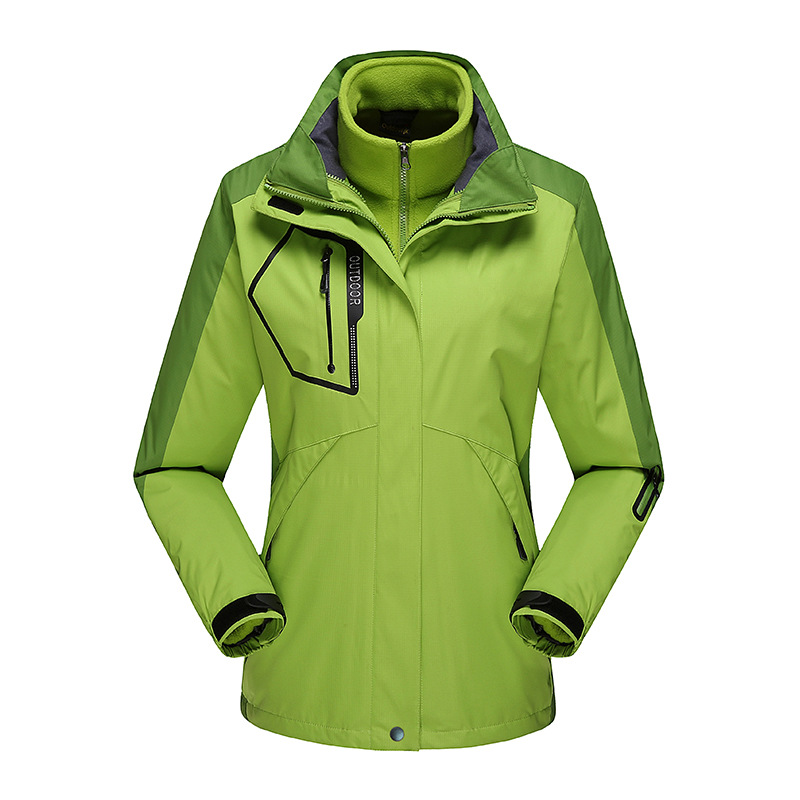 Otoño e invierno chaqueta de las mujeres tres en uno de dos piezas al aire libre impermeable transpirable forro polar ropa de viaje de los hombres imprimible LOGO