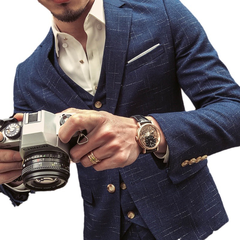 Men's Suit Men's Two-Button Suit Business Suit Suit Pants Vest Best Man Groom Three-Piece Suit
