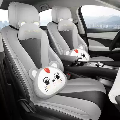 Modelə uyğun (Original) oturacaq örtükləri – seat covers, smart driving version, full-coverage - grayish-black-cartoon-version-note-the-model-year-front-row-fully-covered-rear-row-partially-covered