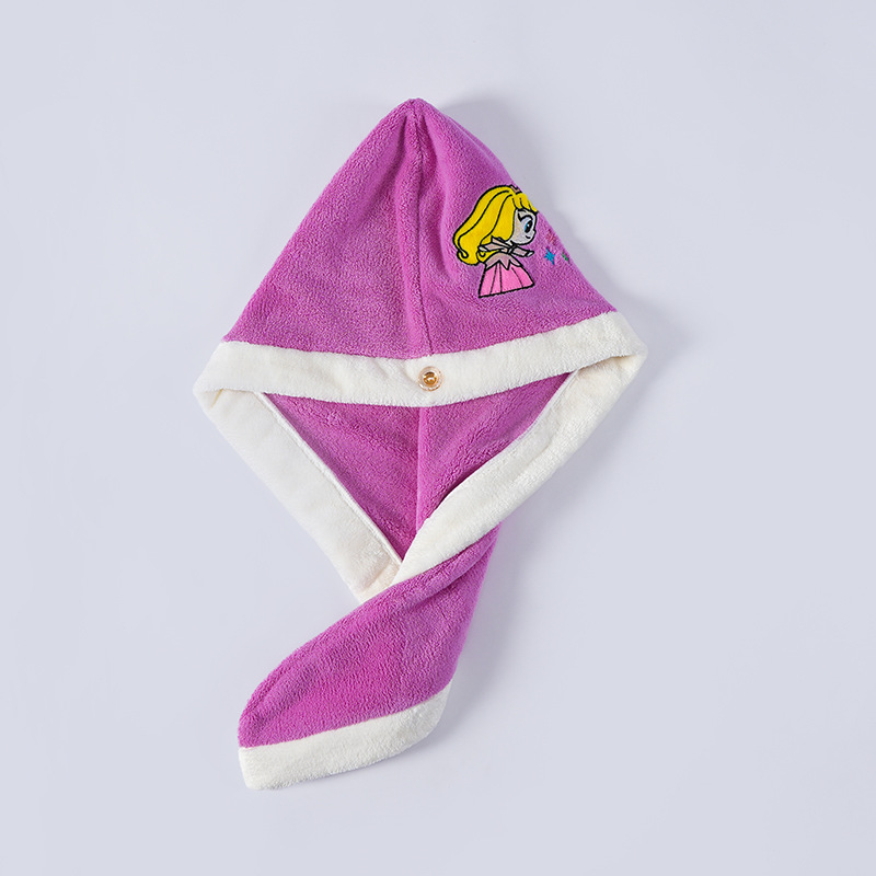 Pink-purple small princess costume, hair towel