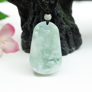 Military Natural Burmese A-Grade Jade Landscape Brand Pendant Pendant Jade Jewelry Live Broadcast Wholesale Fc1011020