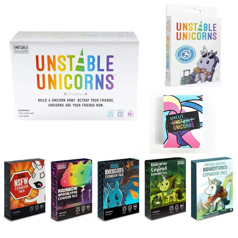 Внешняя торговля Английский Единорог Настольная Игрушка unstable unicorns Семейная вечеринка Карточная игра