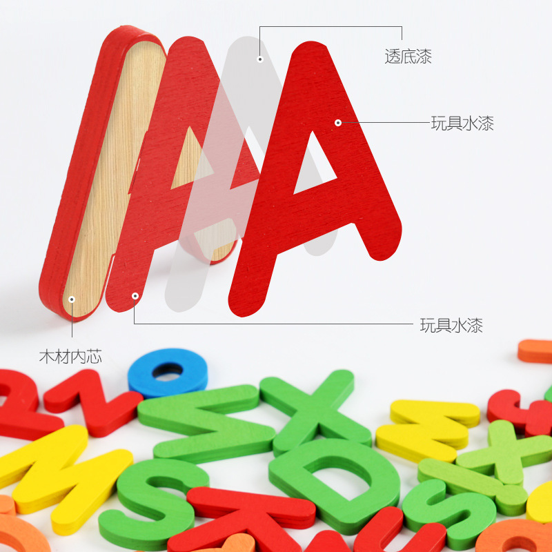 Tarjeta de imagen de letras inglesas de madera transfronteriza Tarjeta de aprendizaje cognitivo juguetes de educación temprana jardín de infantes 3-4-5 años material didáctico