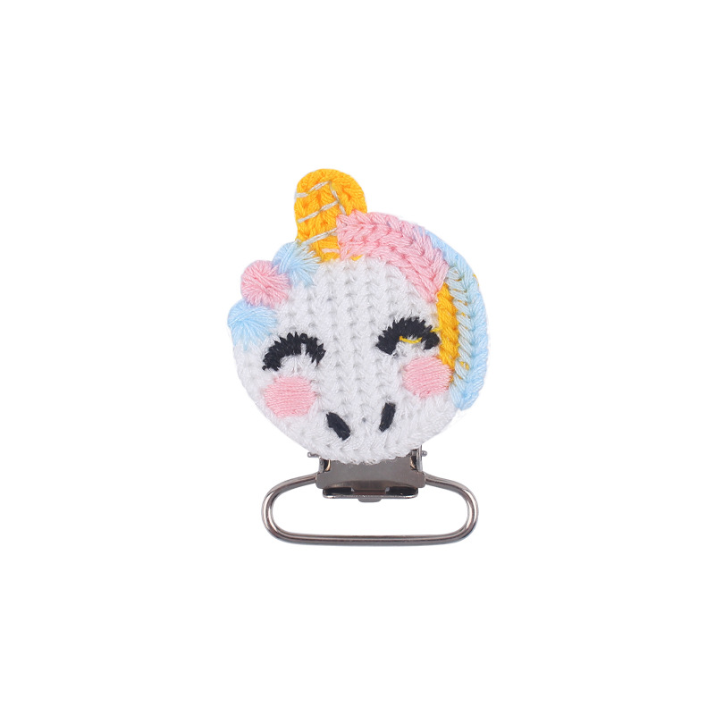 Bebé suministros nuevo ganchillo DIY animal Panda chupete clip bebé conejo clip pezón anti-gota cadena Accesorios