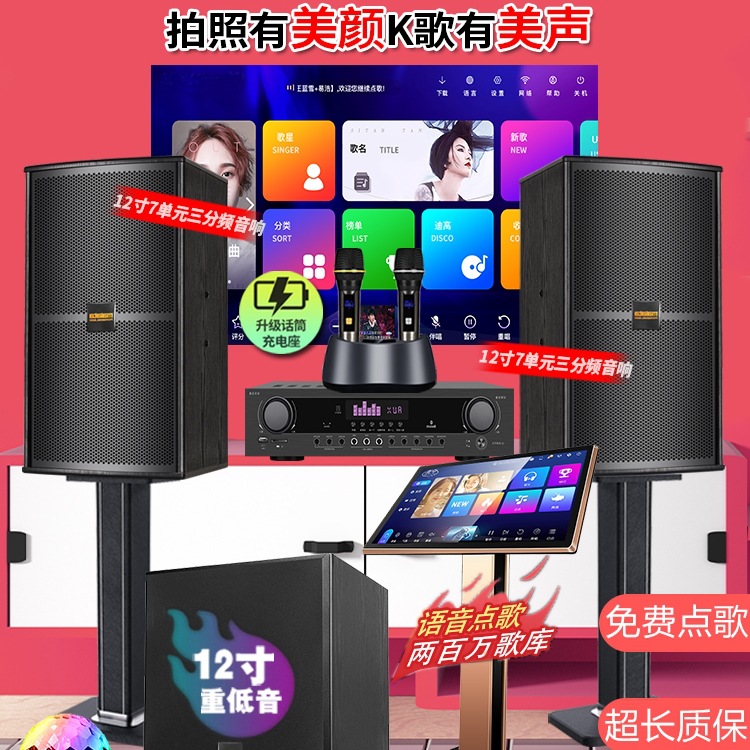 Home KTV Audio suit Home Karaoke Living Room Cinema Speaker TV Projector Singing Machine