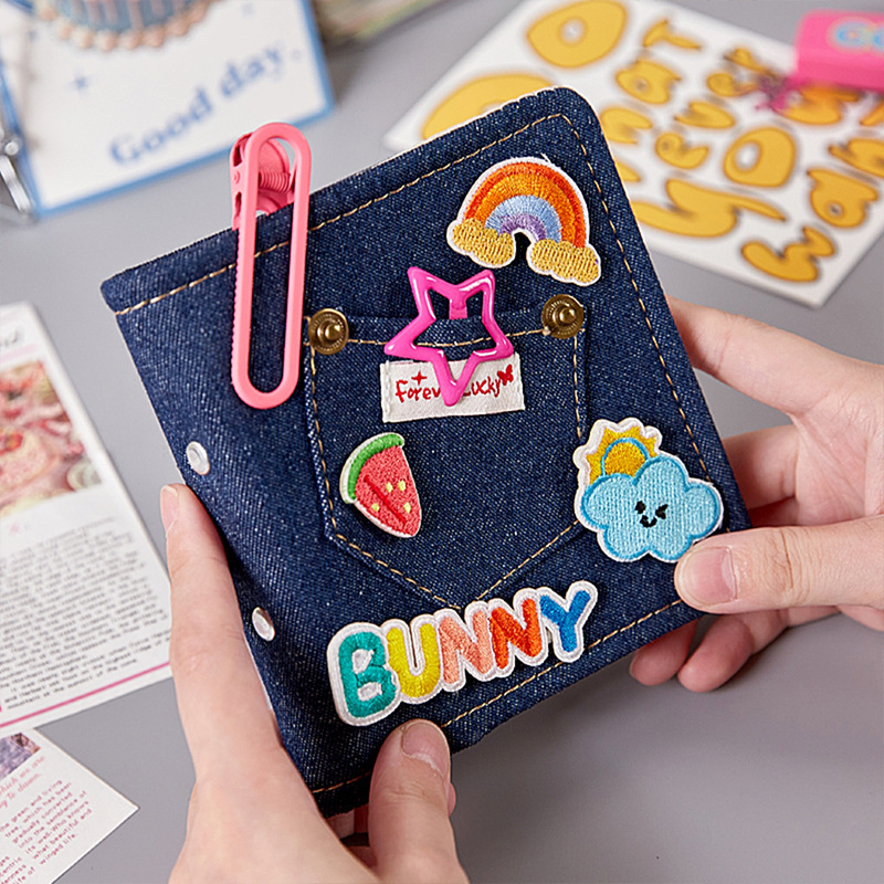 Cuaderno de mano de mezclilla retro Cuaderno de hojas sueltas de alto valor Diario para niñas Mini bloc de notas de bolsillo para estudiantes