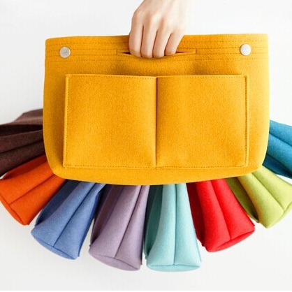 跨境专供 新款 简约毛毡化妆包毛毡收纳盒手提包 内胆包 包中包