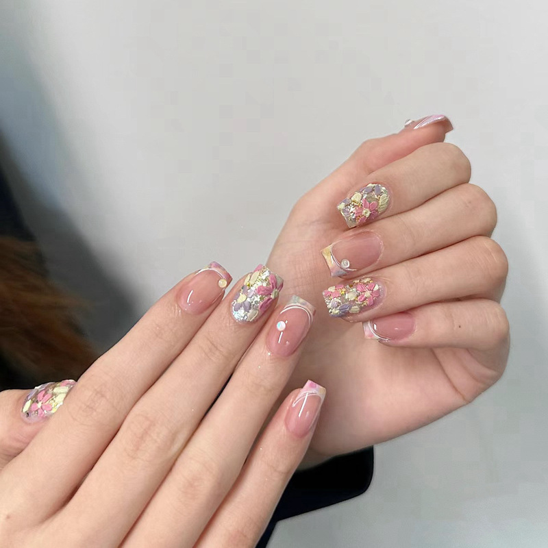 Purely Handmade Wearable Nails, Hand-Painted Summer Oil Paintings, Sweet Temperament Nails, Removable and Reusable