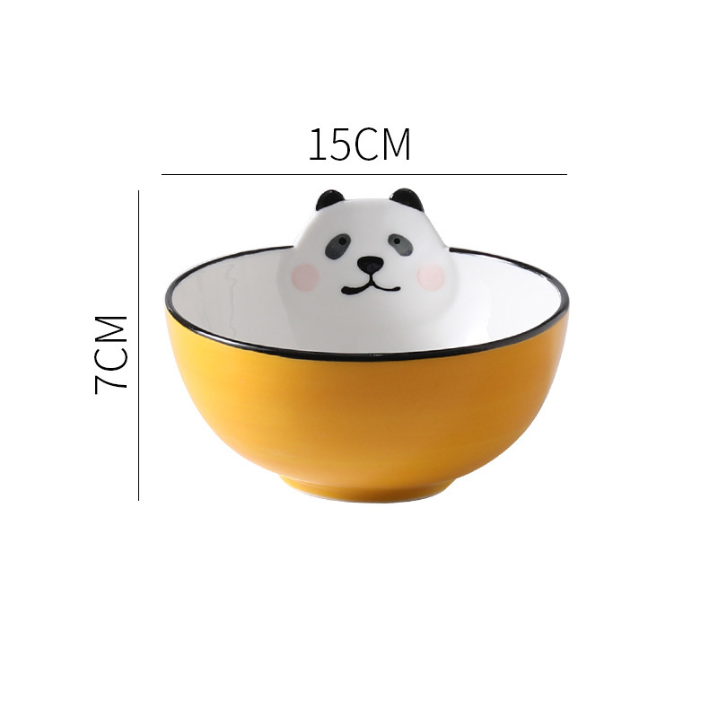 小荘園シリーズのかわいいアニメ陶磁器の碗の高い顔の値の泡の碗の家庭用の子供の食器の朝食の杯の釉薬の下で彩ります。|undefined