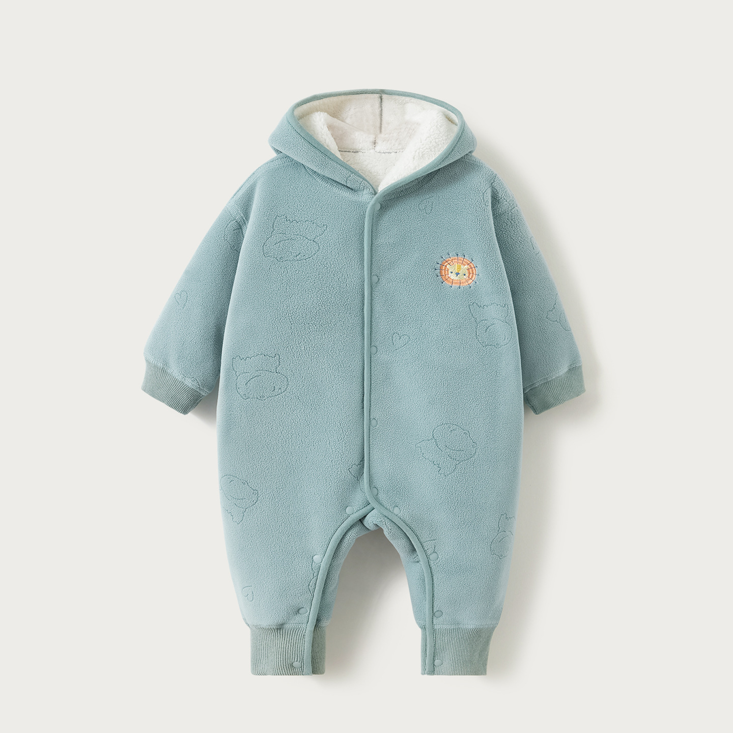 Unijunto de bebé otoño y invierno para niños y niñas con terciopelo caliente para salir con ropa de invierno recién nacido. image 11