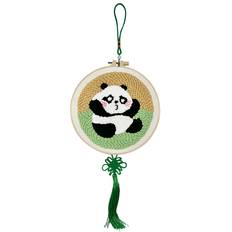 Lindo de dibujos animados poke bordado animal colgando pintura lu bordado hecho a mano material de bricolaje paquete sala de estar habitación de los niños colgando pintura frotando música