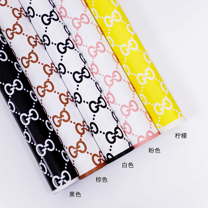 七夕新款鲜花包装纸韩式新品潮牌纸路易G家礼品包装纸情人节包装