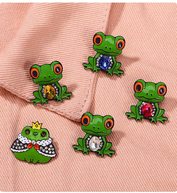 Cartoon Style Animal Frog Alloy Enamel Unisex Brooches display picture 3