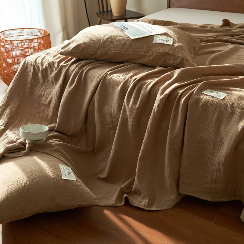 Una clase de madres y bebés sábanas de algodón de doble hilo 100% algodón completo colcha de almohada de tres piezas de color sólido al por mayor