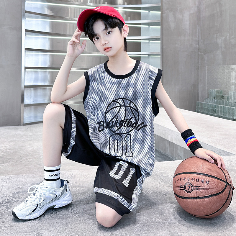 Children's Clothing Boys' Basketball Clothes Quick-Dry suit Children's Sleeveless Vest Summer Clothes Boys Summer Sports Jersey
