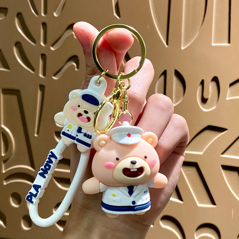 Lovely sea, tierra, aire osos bolsos colgantes llaveros de automóviles colgantes de garras decoraciones tiendas pequeños regalos al por mayor