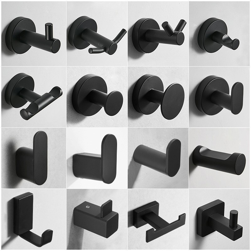 304 Stainless Steel Strong Adhesive Hook for Bathroom and Kitchen Door, Metal Coat Hook, No-Drill, Traceless Single Hook