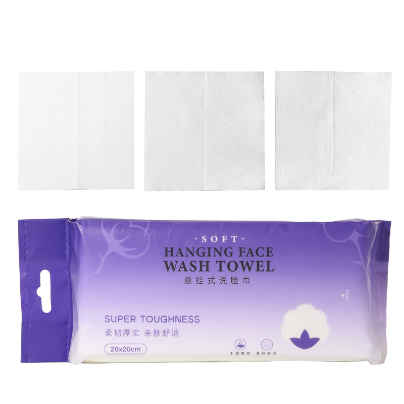 Toalla de lavado de cara liso colgante LMLTOP 80 piezas Toalla de limpieza desechable suave de algodón extraíble SY641