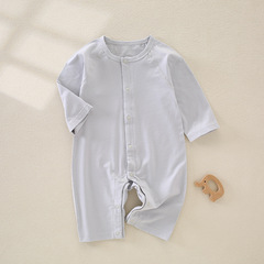 Baby and Toddler One-piece Suit Type A Summer Thin Baby Glacier Cotton Long Sleeve Air Conditioning Pajamas Top with Tongtai