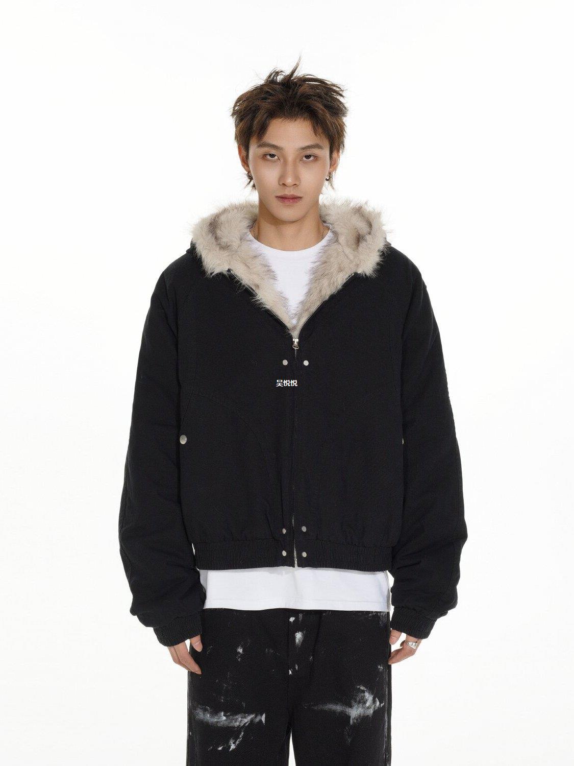 加厚帽外套潮男女棉衣棉袄冬季棉服美式毛领连座山雕cleanfit保暖