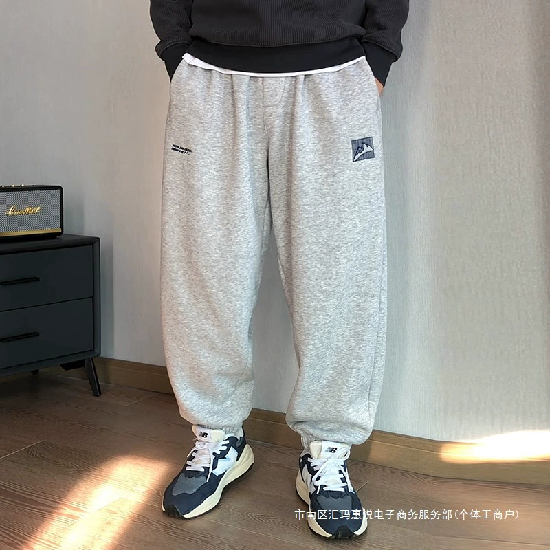 Зимние тёплые демисезонные casual брюки, 450 грамм, оверсайз, свободный крой, американский стиль